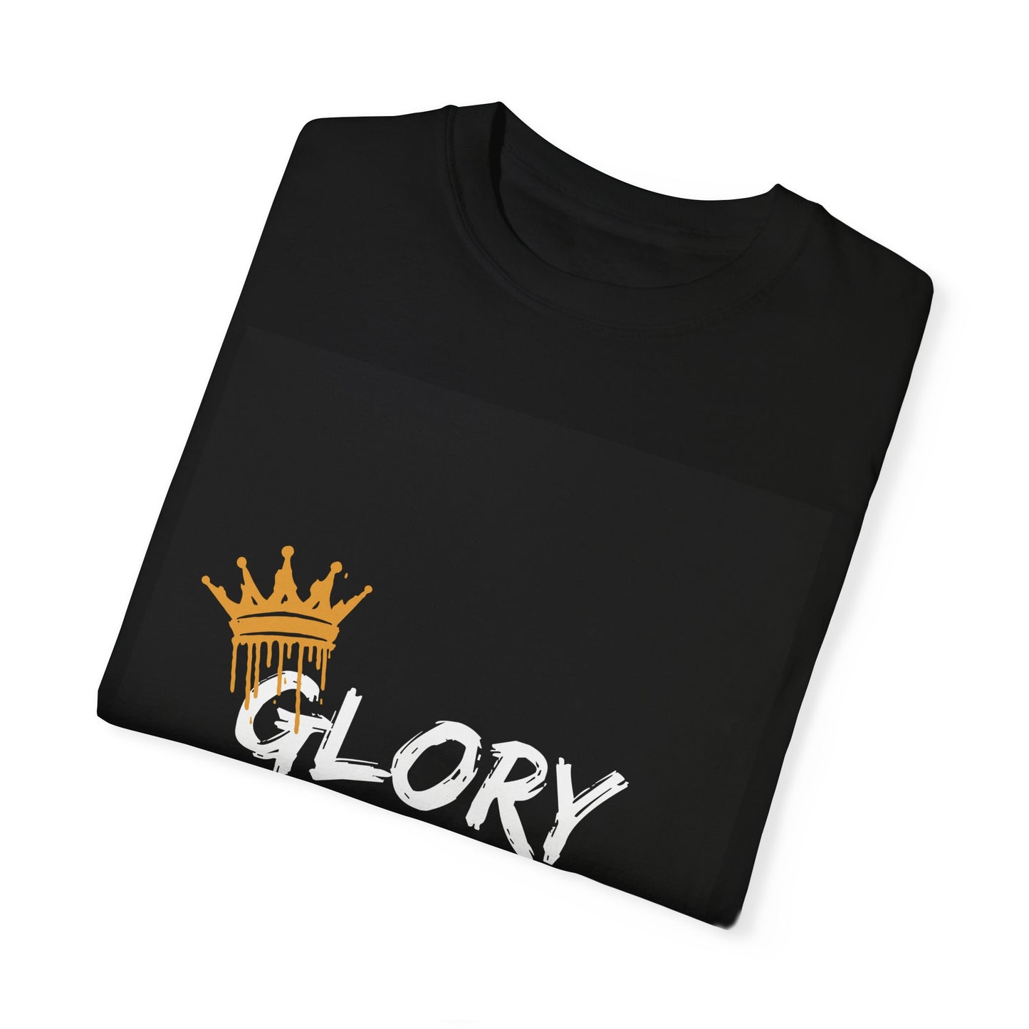 Motivational Garment-Dyed T-Shirt with 'GLORY' Print