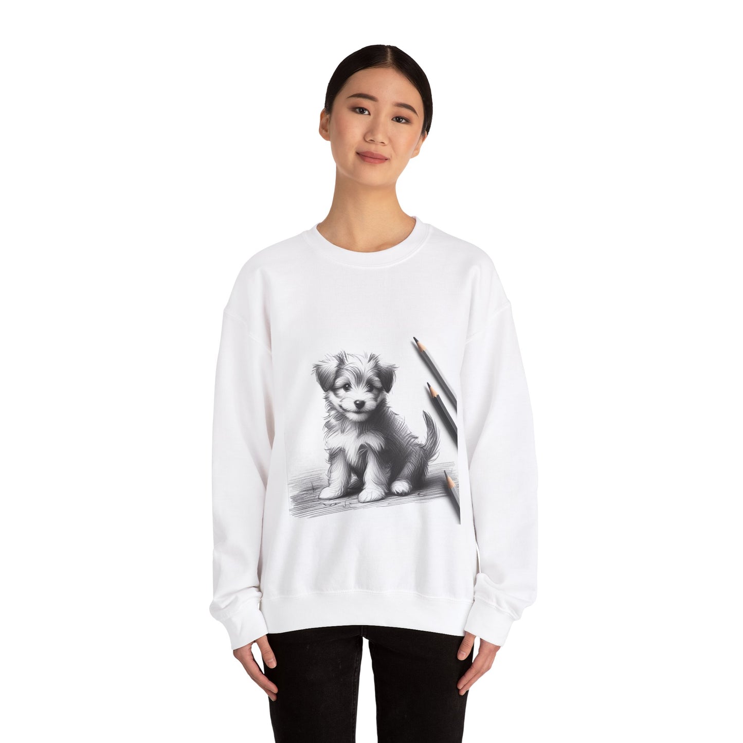 Cute Puppy Graphic Unisex Crewneck Sweatshirt