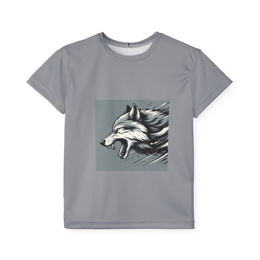 Kids Sports Jersey - Fierce Wolf Design for Active Play